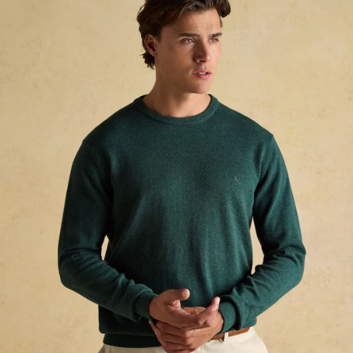 Hillside Dark Green Crew Neck Knitted Jumper