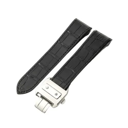 Leather Strap - For Cartier Santos 100 - Black